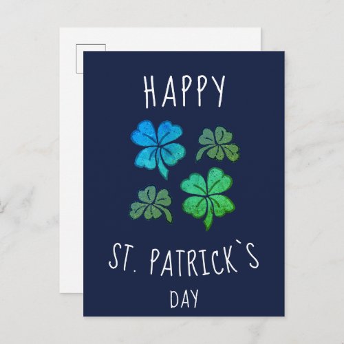 Lucky Shamrock Clover Happy St Patricks day Postcard
