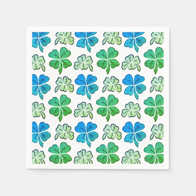Lucky Shamrock Clover Pattern St. Patrick`s day  Napkins (Front)