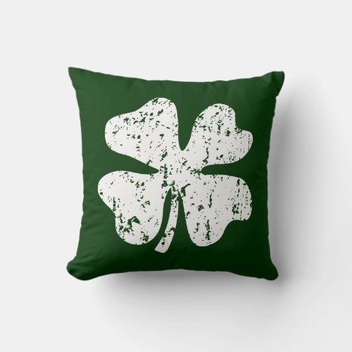 Lucky shamrock clover St Patricks Day throw pillow