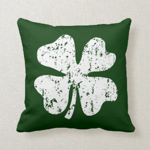 Lucky shamrock clover St Patricks Day throw pillow