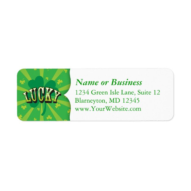 Lucky Shamrock - Custom Return Address Labels (Front)