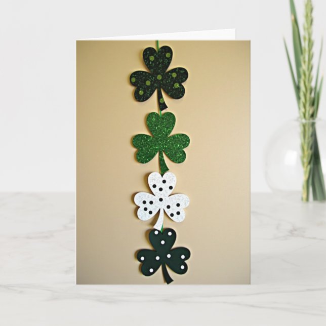 Lucky Shamrock Decorations Card (Front)
