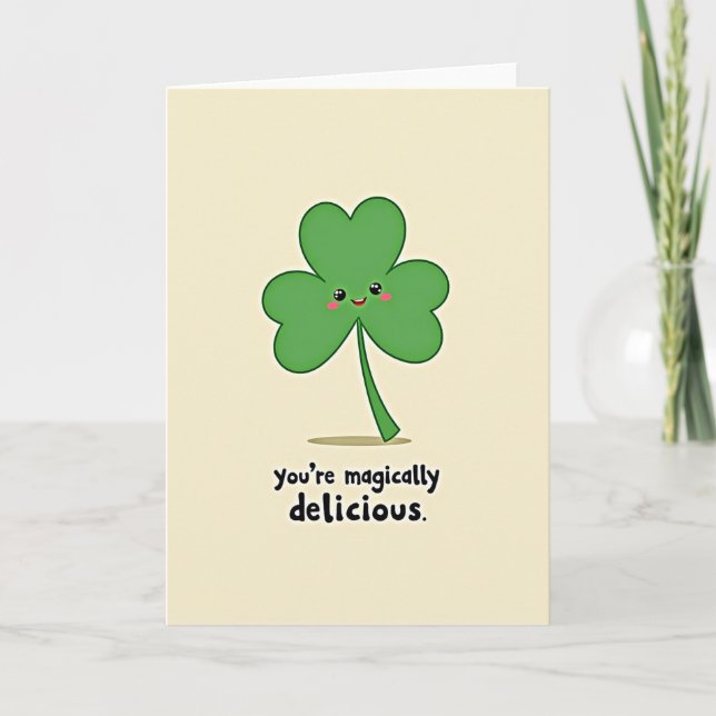 Lucky Shamrock Delicious Card (Front)