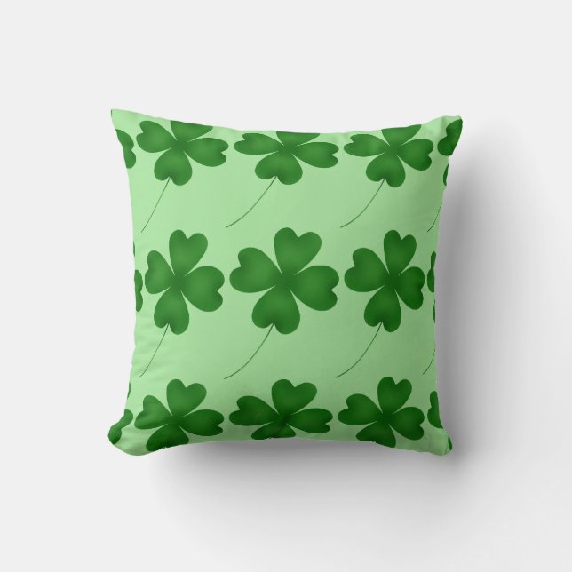 Lucky shamrock design throw pillow (Front)