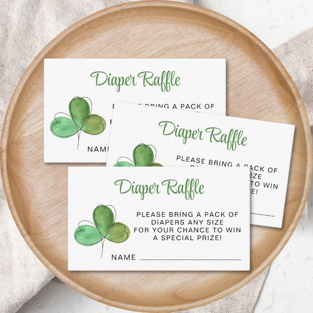  Lucky Shamrock Diaper Raffle Baby Shower Enclosure Card (Creator Uploaded)