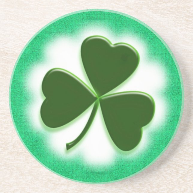 Lucky Shamrock Drink Coaster (Front)