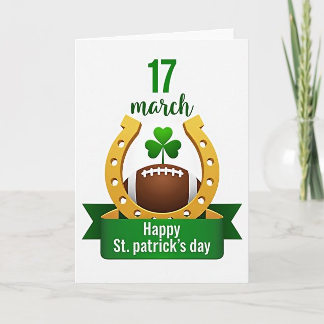 Lucky Shamrock Football Day Card (Front)