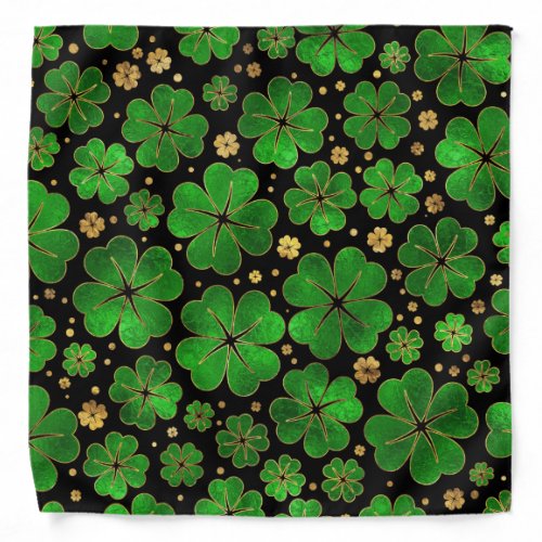 Lucky Shamrock Four_leaf Clover Pattern Bandana