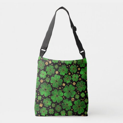 Lucky Shamrock Four_leaf Clover Pattern Crossbody Bag