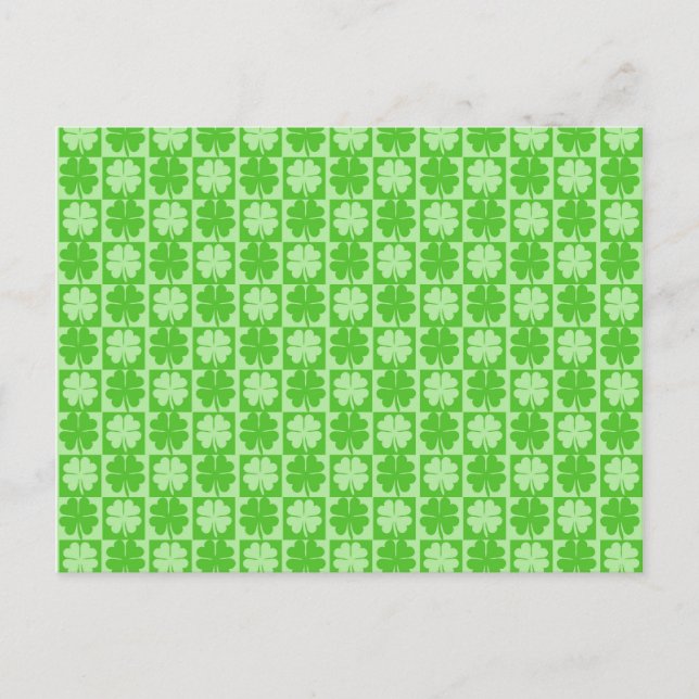 Lucky Shamrock Four Leaf Clover Postcard (Front)