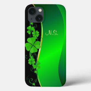Lucky Shamrock gold faux glitter wave iPhone 13 Case
