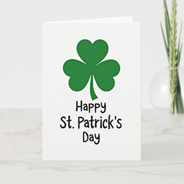 Lucky Shamrock Green Day Card (Front)
