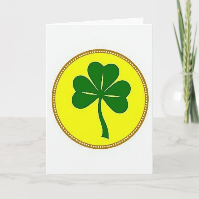 Lucky Shamrock Green Hope Card (Front)