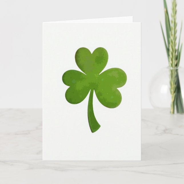 Lucky Shamrock Green Leaves Card (Front)