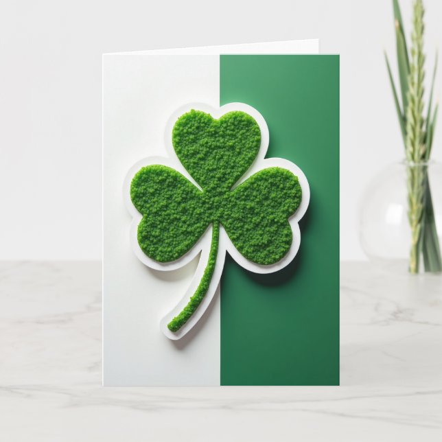 Lucky Shamrock Green White Card (Front)