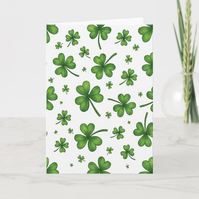 Lucky Shamrock Greenery Card (Front)
