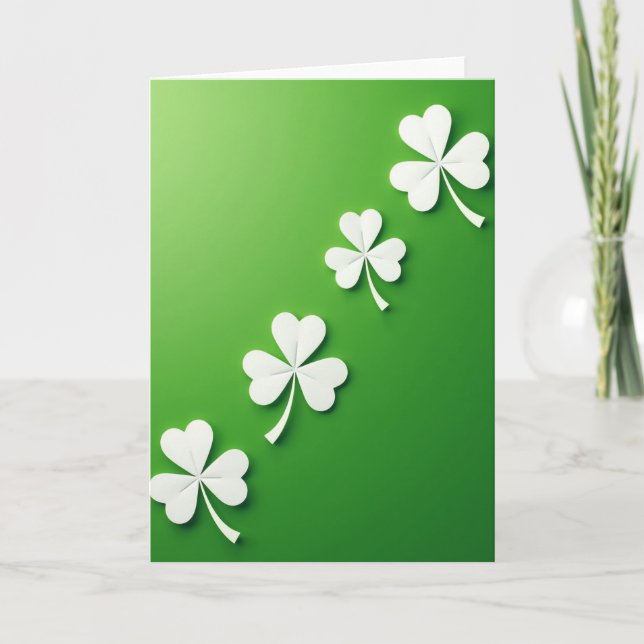 Lucky Shamrock Greeting Card (Front)