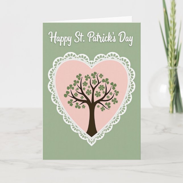 Lucky Shamrock Heart Card (Front)