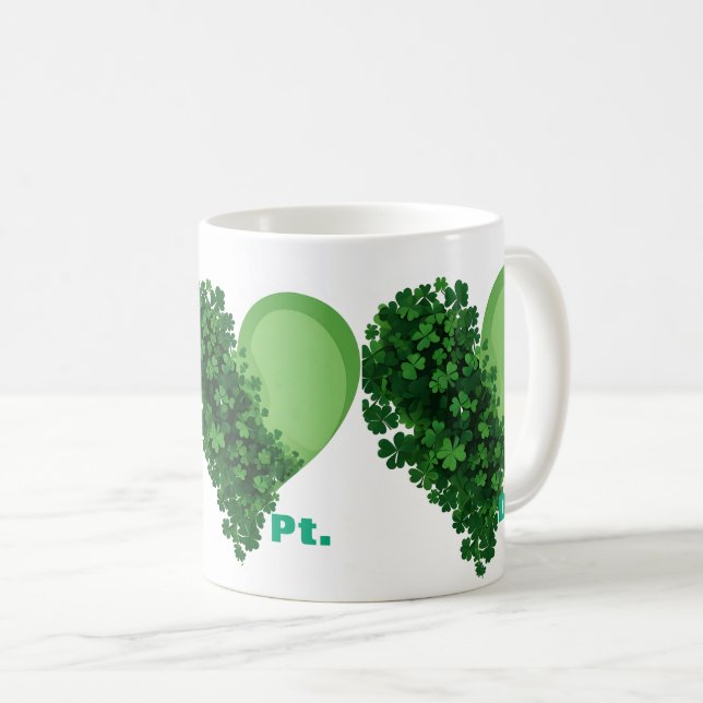Lucky Shamrock Heart Mug | St. Patrick’s Day (Front Right)
