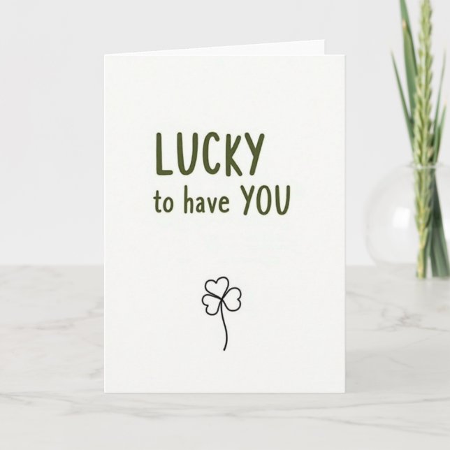 Lucky Shamrock Heart Pattern Card (Front)