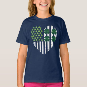 Lucky Shamrock Heart St. Patrick's Day Irish Pride T-Shirt