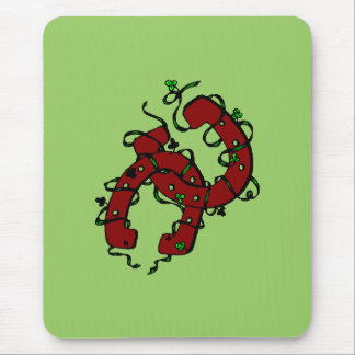 Lucky Shamrock Horseshoes Mouse Pad