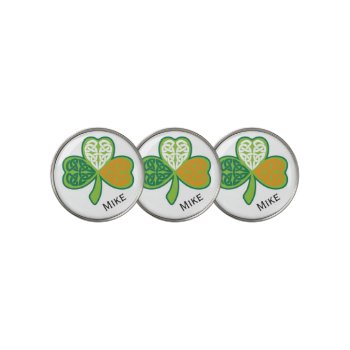 Lucky Shamrock Irish Clover Custom Unique Golfer Golf Ball Marker by Frasure_Studios at Zazzle