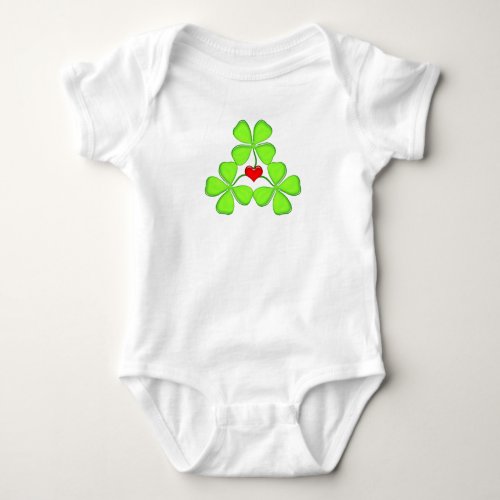 lucky shamrock Irish four_leaf clover St Patrick Baby Bodysuit