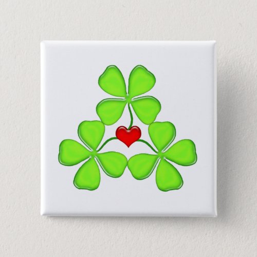 lucky shamrock Irish four_leaf clover St Patrick Button