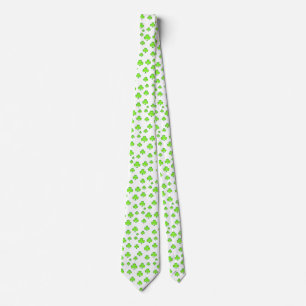 lucky shamrock Irish four-leaf clover St. Patrick Neck Tie
