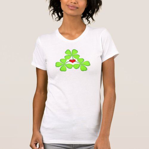 lucky shamrock Irish four_leaf clover St Patrick T_Shirt