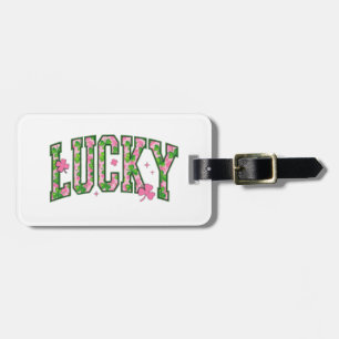 Lucky Shamrock Lettering Design Luggage Tag