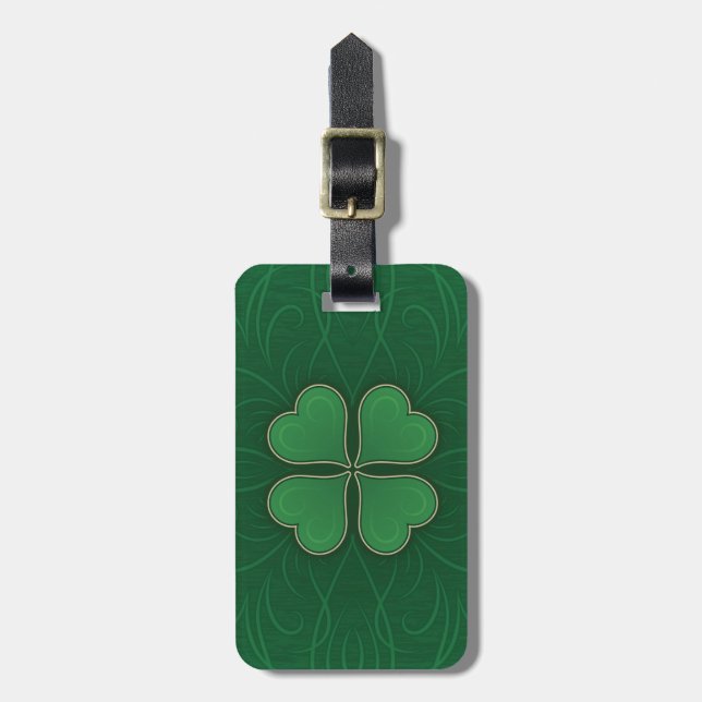 Lucky Shamrock Luggage Tag (Front Vertical)