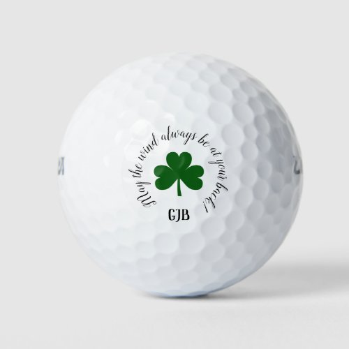 Lucky Shamrock May the wind always be at your back Golf Balls
