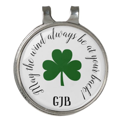 Lucky Shamrock May the wind always be at your back Golf Hat Clip