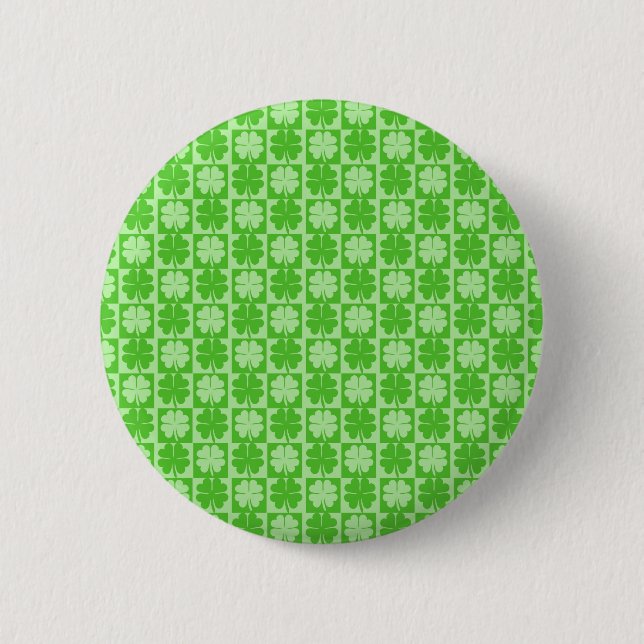 Lucky Shamrock Pinback Button (Front)