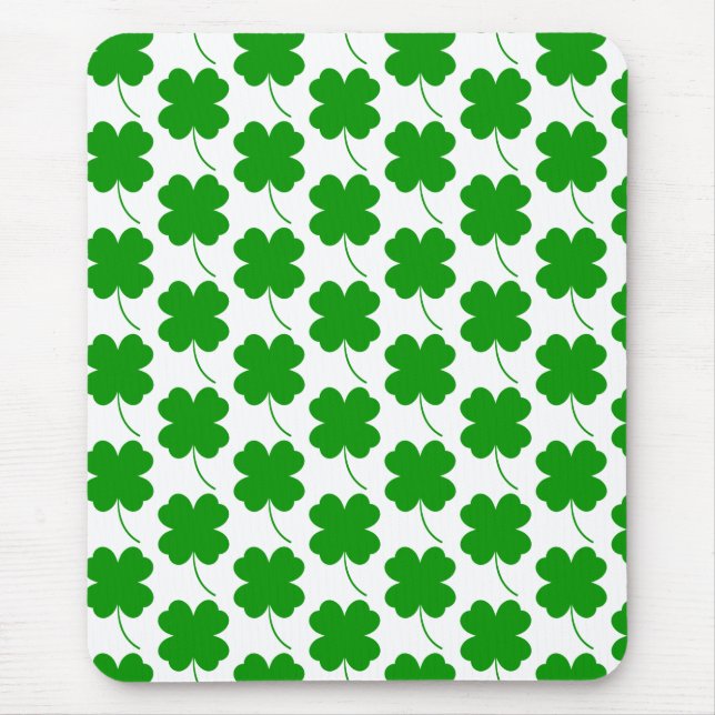 Lucky Shamrock Printed St.Patrick's  Mouse Pad (Front)