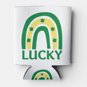 Lucky Shamrock Rainbow St Patricks Can Cooler