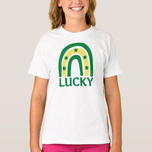 Lucky Shamrock Rainbow St Patricks T_Shirt