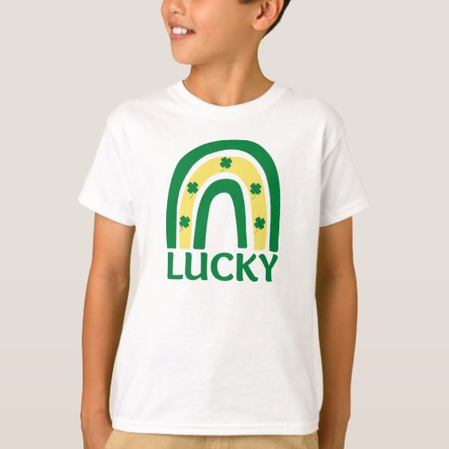 Lucky Shamrock Rainbow St Patricks T_Shirt