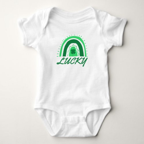 Lucky Shamrock Rainbow St Patricks T_Shirt Baby Bodysuit