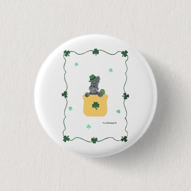 Lucky Shamrock Scottie Button (Front)