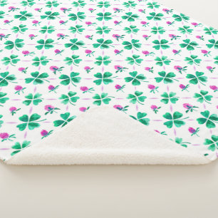 Lucky shamrock sherpa blanket