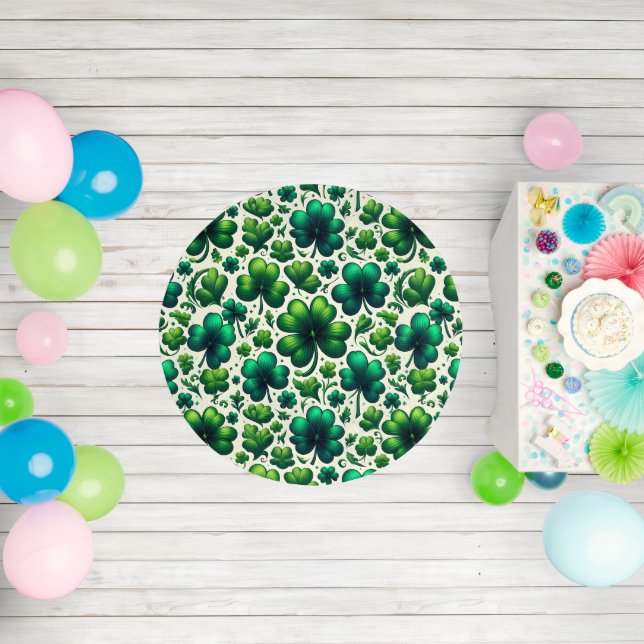 Lucky Shamrock St. Patrick’s Day Circle Rug – Iris (Insitu (Birthday))