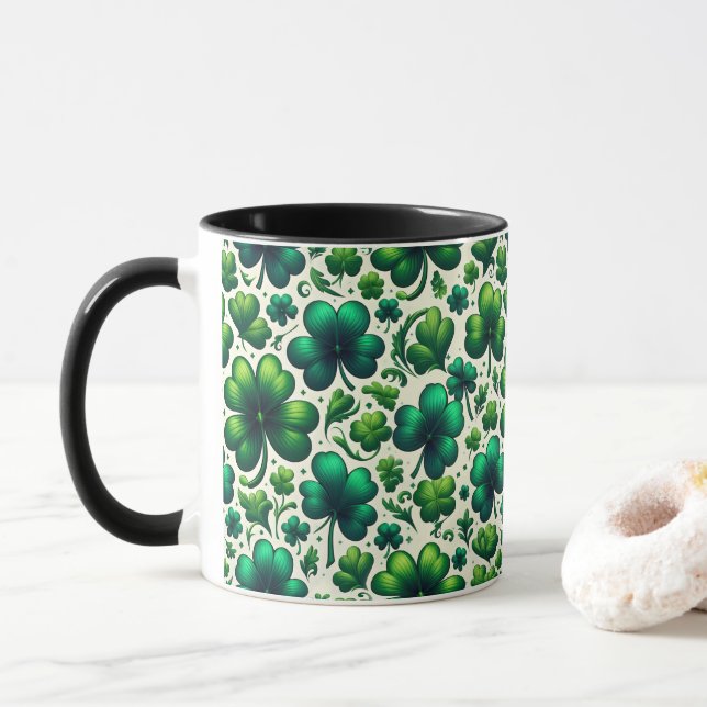 Lucky Shamrock St. Patrick’s Day Mug (With Donut)