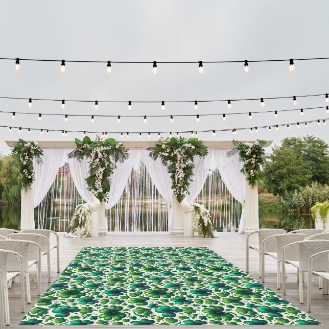 Lucky Shamrock St. Patrick’s Day Rectangle Rug (Insitu (Wedding 1))
