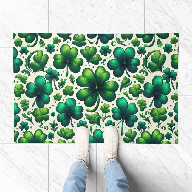 Lucky Shamrock St. Patrick’s Day Rectangle Rug (Indoor)