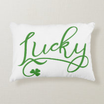 Lucky Shamrock St Patricks Day Accent Pillow
