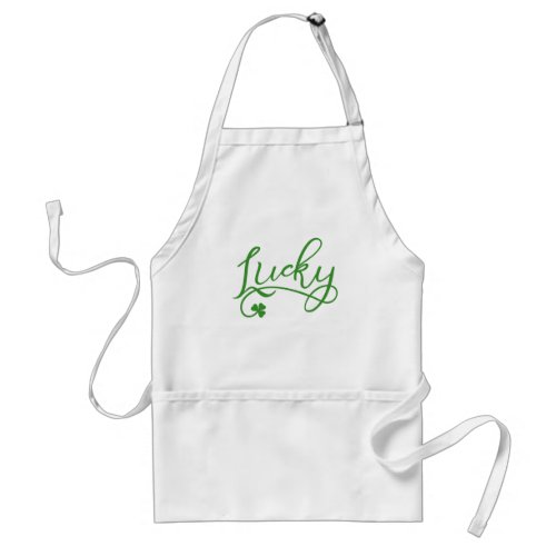 Lucky Shamrock St Patricks Day Adult Apron