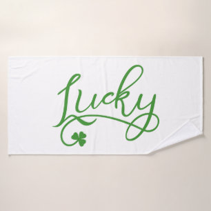 Lucky Shamrock St Patricks Day Bath Towel